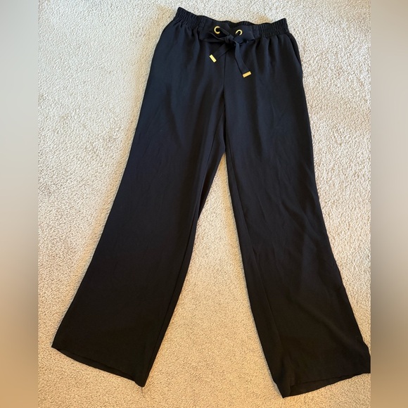 MICHAEL Michael Kors Pants - Michael Kors Women's‎ Black Wide Leg Palazzo Pants Elastic Drawstring Waist Sz S